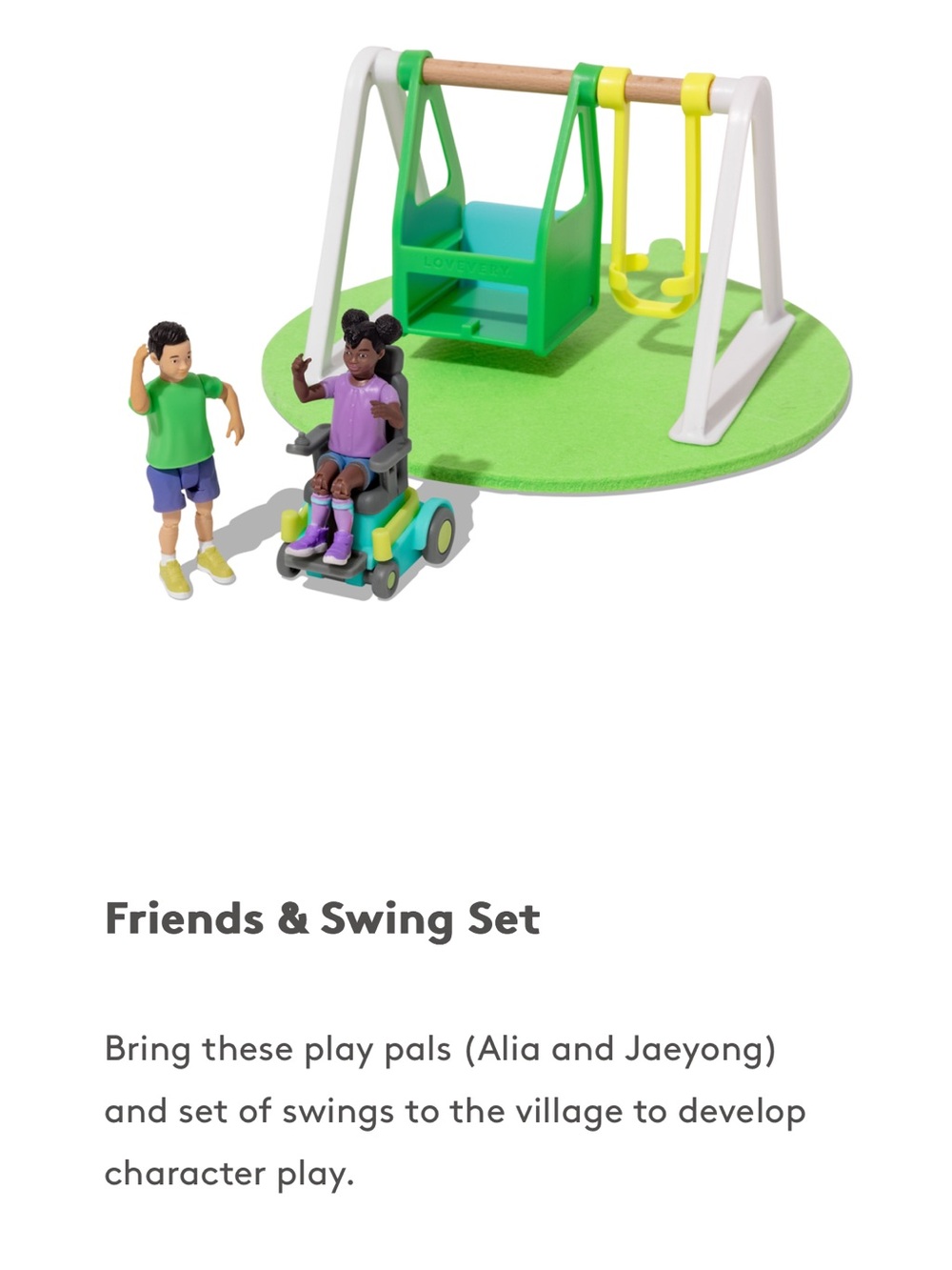 Like New Lovevery Wooden Village & Friends Swing Set - Picture 10 of 10